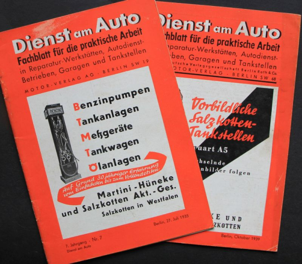 "Dienst am Auto" Gasstation-Magazine 1935 Braunbeck Motor-Verlag two issues (7430)